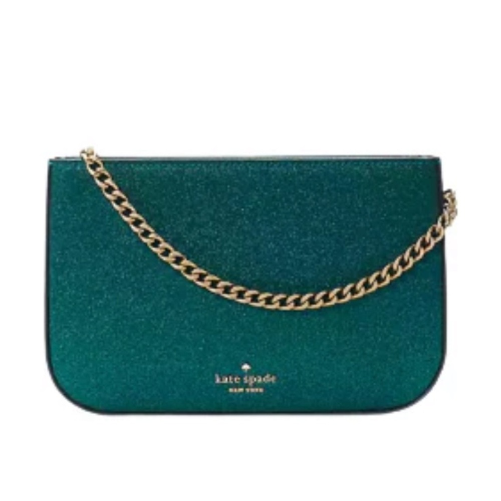 ⭐️Kate Spade Glimmer Glitter Pochette Festive Teal⭐️